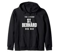 St. Bernard The Legend Dog Dad Best Friend Pet Canine Owner Zip Hoodie