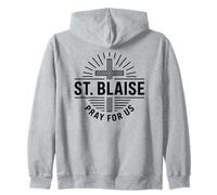 St. Blaise Pray For Us Catholic Patron Saint Devotion Zip Hoodie