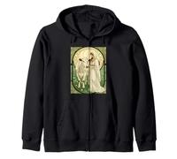 St Brigid and White Cow Zip Hoodie