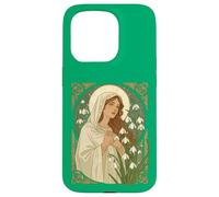 St Brigid Art Nouveau Halo and Snowdrops Case for iPhone 15 Pro