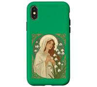 St Brigid Art Nouveau Halo and Snowdrops Case for iPhone X/XS
