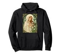 St Brigid Art Nouveau Halo and Snowdrops Pullover Hoodie