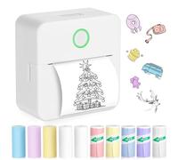 ST-CARE Mini Pocket Bluetooth Printer-Portable Thermal Printer with 10 Roll Papers for Journal/DIY Scrapbook/Travel/Notes/Lists/Label/Memo, Receipt Printer for Children Women Gifts Kids Christmas