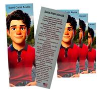 St Carlo Acutis Bookmark New Saint of The Internet Prayer Pack Set of 5, Made in The USA