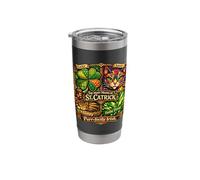 St Catrick Irish Cat Shamrock Patchwork Stained Stainless Steel Insulated Tumbler