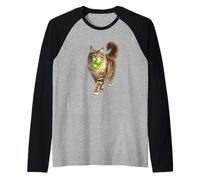 St. Catrick's Day Maine Coon Cat Blowing Green Bubble Gum Raglan Baseball Tee
