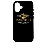 St Cecilia Patron Saint of Musicians Harp Catholic Case for iPhone 16