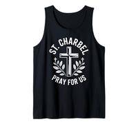 St. Charbel Pray for Us Cross Maronite Catholic Faith Tank Top