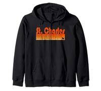 St. Charles, Missouri Retro 80s Style Zip Hoodie