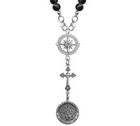 St Christopher Car Review Mirror Decor Medal, Cross Hanging Accessories with Car Rosary Keyring Charm (St Christopher 01)