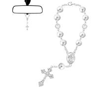 St Christopher Car Rosary,Catholic Rear View Mirror Hanging Ornament