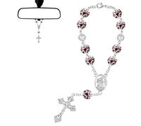St Christopher Car Rosary,Catholic Rear View Mirror Hanging Ornament