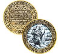 St. Christopher Challenge Coin - 1.57" Traveler's Protection Coin with Prayer for Safe Journey - Religious Keepsake for Travel & Faith