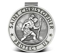 St Christopher Medal for Car Visor Clip New Car Accessories, Made of Metal, AKI-102-B (1, St Christopher Style B)