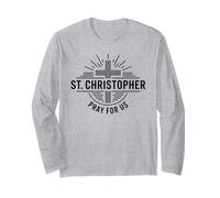 St Christopher Pray for Us Catholic Cross Travel Long Sleeve T-Shirt