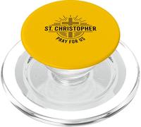 St Christopher Pray For Us Catholic Cross Travel PopSockets PopGrip for MagSafe