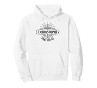 St Christopher Pray For Us Catholic Cross Travel Pullover Hoodie