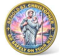 St. Christopher Protection Coin - Travel Blessing & Prayer Token for Safety, Spiritual Gift for Loved Ones