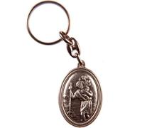 st christopher Saint Christopher Medal Keyring. Travellers Saint Christopher Charm Medal.