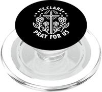 St. Clare Pray For Us Catholic Saint Floral PopSockets PopGrip for MagSafe
