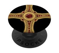St Cuthbert Cross Pectoral Gospel Way Life Catholic Saint PopSockets Adhesive PopGrip
