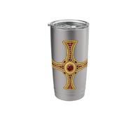 St Cuthbert Cross Pectoral Gospel Way Life Catholic Saint Stainless Steel Insulated Tumbler