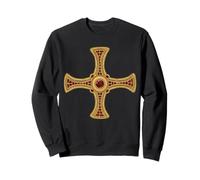St Cuthbert Cross Pectoral Gospel Way Life Catholic Saint Sweatshirt