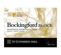 St Cuthberts Mill Bockingford Rough Blocks White Watercolour Paper, 300 g, 360 x 260 mm, 12 Pages