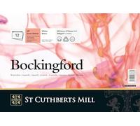 St Cuthberts Mill Bockingford T4533000101DQ Watercolour Paper 300gsm Satin Watercolour Pad 29.7 x 21 cm (A4) Glued on One Side 12 Sheets White