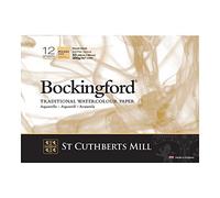 St Cuthberts Mill Bockingford T4743000101AF Watercolour Paper 300 g/m² Coarse Grain Watercolour Pad 29.7 x 42 cm DIN A3 Glued on One Side 12 Sheets White
