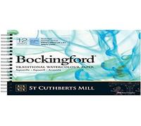 St. Cuthberts Mill Bockingford Watercolor Paper Spiral Pad - 12x9-inch White Water Color Paper for Artists - 12 Sheets of 140lb Cold Press Watercolor Paper for Gouache Ink Acrylic Charcoal and More