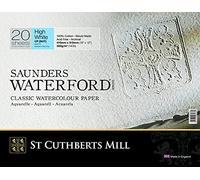 ST CUTHBERTS Mill - Saunders Waterford - Pad 20 Sheets 41 x 31 cm Glued on 4 Sides - 300 g/m² - Fine Grit, Extra White