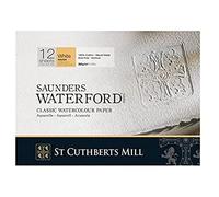 ST CUTHBERTS Mill Saunders Waterford Pad of 20 Sheets of Watercolour Tea Towel Grain Paper - 31 x 23 cm - 300 g/m² - Extra White