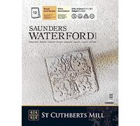 St CUTHBERTS MILL Saunders Waterford Rough Artist Watercolour Paper 300gsm Short Side Glued Pad - Natural White - 12 Sheets