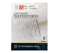 St Cuthberts Mill Saunders Waterford Series 300gsm Satin Watercolour Pad 23 x 31 cm Single Sided Glued 12 Sheets Natural White