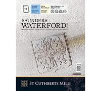 St Cuthberts Mill SAUNDERS WATERFORD SERIES Watercolour Paper, 300 g/m², Fine Grain, Watercolour Pad, 23 x 31 cm, Glued on One Side, 12 Sheets, Natural White