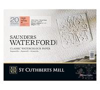St Cuthberts Mill Saunders Waterford Series Watercolour Paper 300g/m² Glued All Around 31 x 23 cm with 20 Sheets