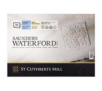 St Cuthberts Saunders Waterford Cold Pressed Block White 300gsm 360 x 260mm, 20 Sheets, Professional Watercolour Paper