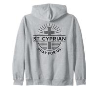 St. Cyprian Pray For Us Catholic Patron Saint Devotion Zip Hoodie