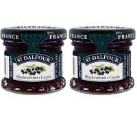 St. Dalfour Blackcurrant Fruit Spread Mini 28g - No Added Sugar, 100% Real Fruit, All-Natural Jam Alternative, Vegan, Gluten-Free, Non-GMO, Made in France - Bulk Pack 48 x 28g (Pack of 2)