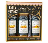 St Dalfour Emily in Paris Jam Gift Set: Apricot, Orange, Mango passion fruit, 3 x 284g, No Added Sugar, 100% Fruit