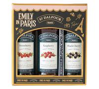 St Dalfour Emily in Paris Jam Gift Set: Strawberry, Raspberry, Black cherry, 3 x 284g, No Added Sugar, 100% Fruit