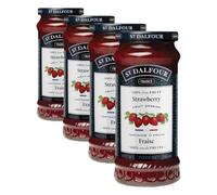 St. Dalfour Strawberry Fruit Spread 500g - No Added Sugar, 100% Real Fruit, All-Natural Jam Alternative, Vegan, Gluten-Free, Non-GMO, Made in France - Single Pack 1 x 500g Large Jar (Pack of 4)