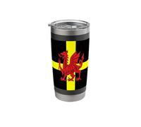 St Davids Cross and Welsh Dragon Vector Art Stainless Steel Insulated Tumbler