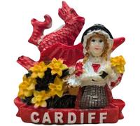 St Davids Day Cardiff Resin Magnet RSN13 - Premium Wales Souvenir Fridge Magnet Featuring Cardiff St Davids Day Design, Durable Resin Collectible Gift with Welsh Pride Detail
