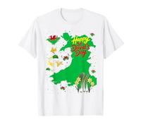 St Davids Day Costume Idea for Women Welsh Flag & Daffodils T-Shirt