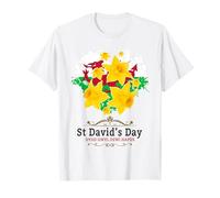 St Davids Day Outfit For Kids & Welsh Flag With Daffodils T-Shirt