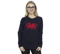 St David's Day Women's Welsh Dragon Sweatshirt Navy Blue Medium