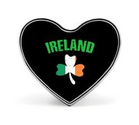 St. Day And Patrick's Ireland Flag Heart Shape Brooches Pins Lightweight Metal Lapel Pin Memorial Badges Jewelry Gift