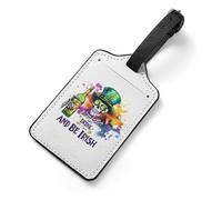 St Day Irish Patricksskull Beer Business Luggage Tags Leather Handbag Tag with Name ID Card Cruise Baggage Label Travel Accessories
